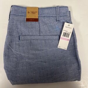 NWT Original Penguin Golf Shorts Slim Fit Dobby Dot Print Dark Sapphire Size 32